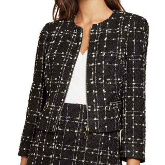 TED BAKER CHARRA METALLIC TWEED BOUCLE JACKET + Matching Skirt Set - Picture 3 of 16